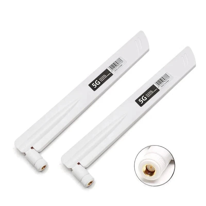 2pcs 4G LTE 5G Antenna 600 - 6000MHz 18dBi High Gain SMA Male for Wireless Network Card Wifi Router High Signal Sensitivity - Eleconic
