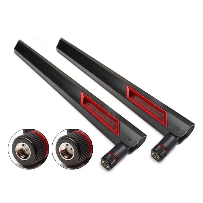 2pcs 12dBi Dual Band WIFI Antenna 2.4G 5.8G RP SMA Male Universal Aerial for ASUS AC68U AC88U Router Wireless Card Amplifier - Eleconic