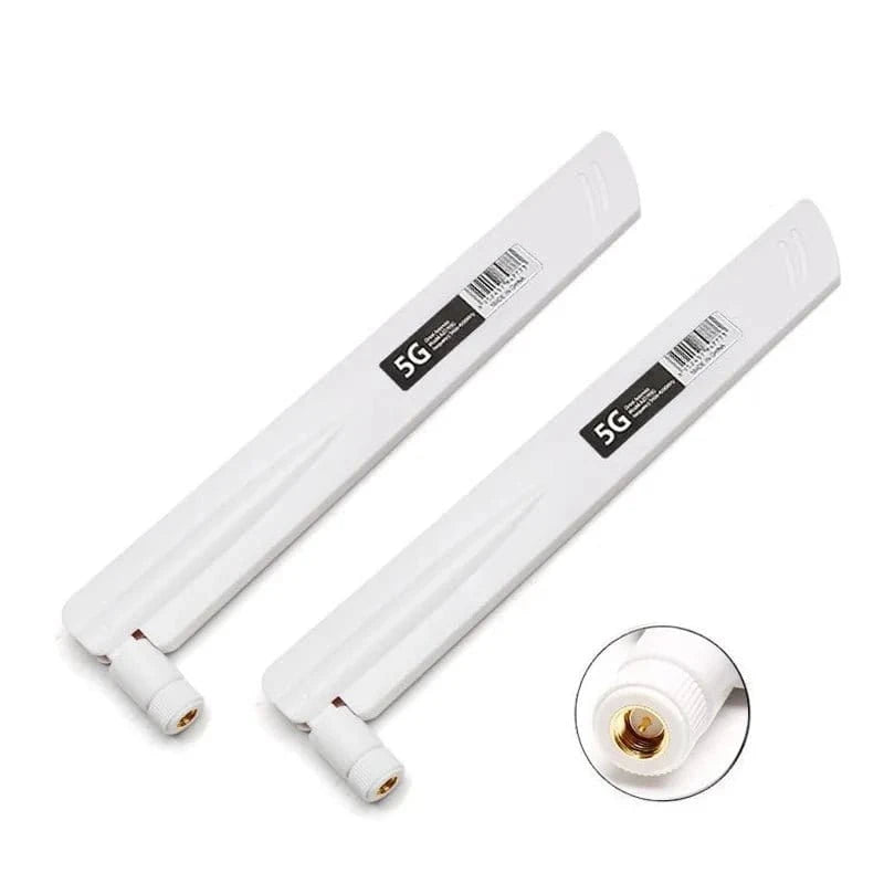 2pcs 4G LTE 5G Antenna 600 - 6000MHz 18dBi High Gain SMA Male for Wireless Network Card Wifi Router High Signal Sensitivity - Eleconic