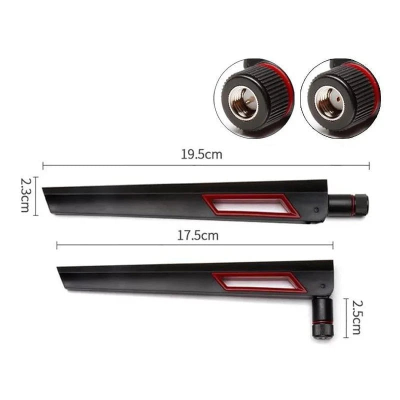 2pcs 12dBi Dual Band WIFI Antenna 2.4G 5.8G RP SMA Male Universal Aerial for ASUS AC68U AC88U Router Wireless Card Amplifier - Eleconic