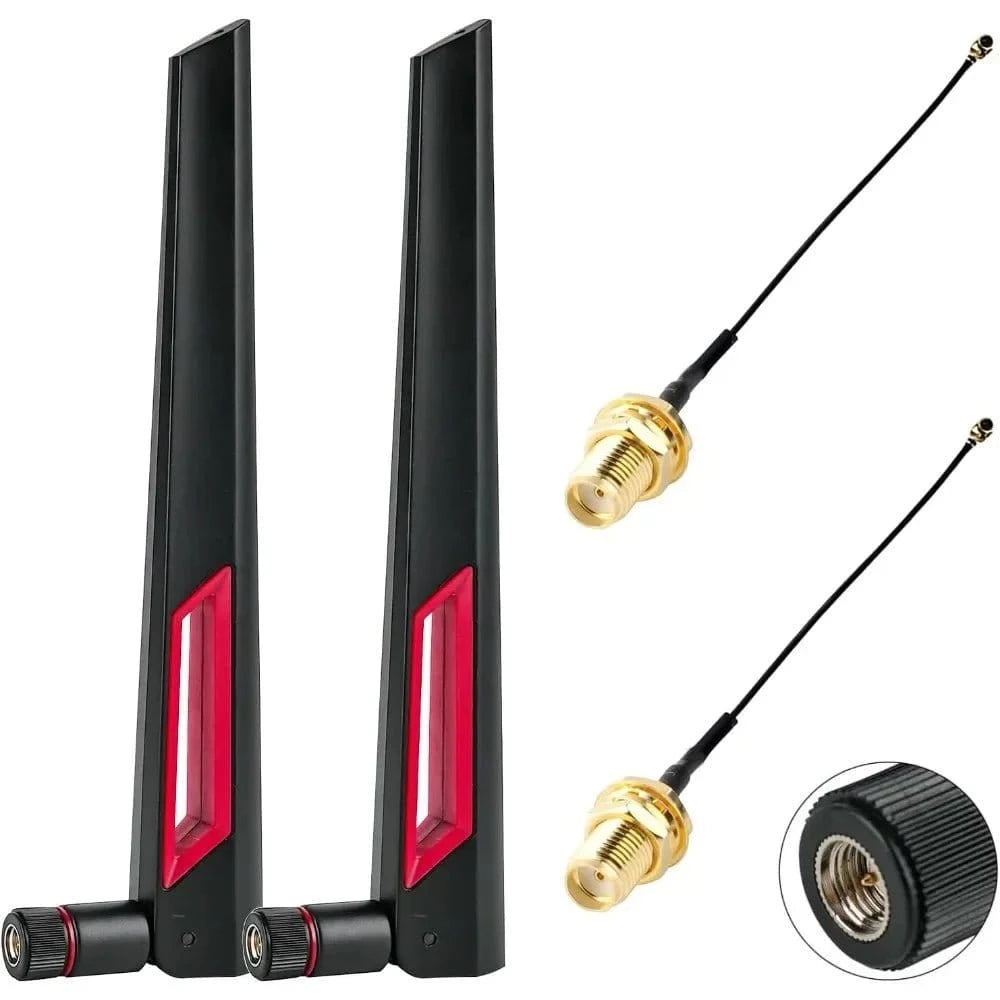 2pcs 12dBi Dual Band WIFI Antenna 2.4G 5.8G RP SMA Male Universal Aerial for ASUS AC68U AC88U Router Wireless Card Amplifier - Eleconic