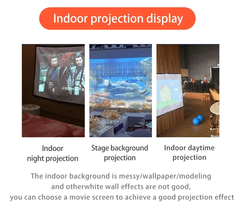 High Brightness Portable Projection Screen Anti - Light Projector Curtain Metal Reflective Cloth Fabric with Black Border& Eyelets - Eleconic