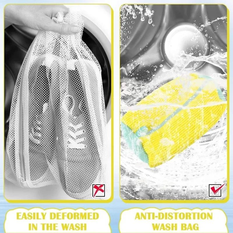 1/2PCS Washing Shoes Bag Cotton Laundry Fluffy Fibers Easily Remove Dirt Washing Bags Anti - Deformation Shoes Clothes Organizer - Eleconic