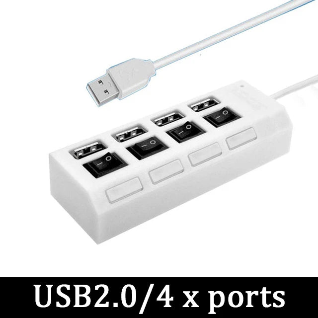 USB 3.0 Power Adapter 4/7 Port Multi USB Splitter Hub USB Hub 2.0 USB Multiple Expander Switch 30CM Cable Hub Docking Stations - Eleconic