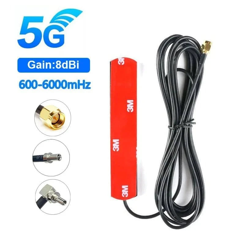 GSM 3G 4G 5G Patch Antenna 600 - 6000MHz 8dBi SMA Male TS9 CRC9 Connector 3M Extension Cable for Wifi Router IP / PC / Camera - Eleconic