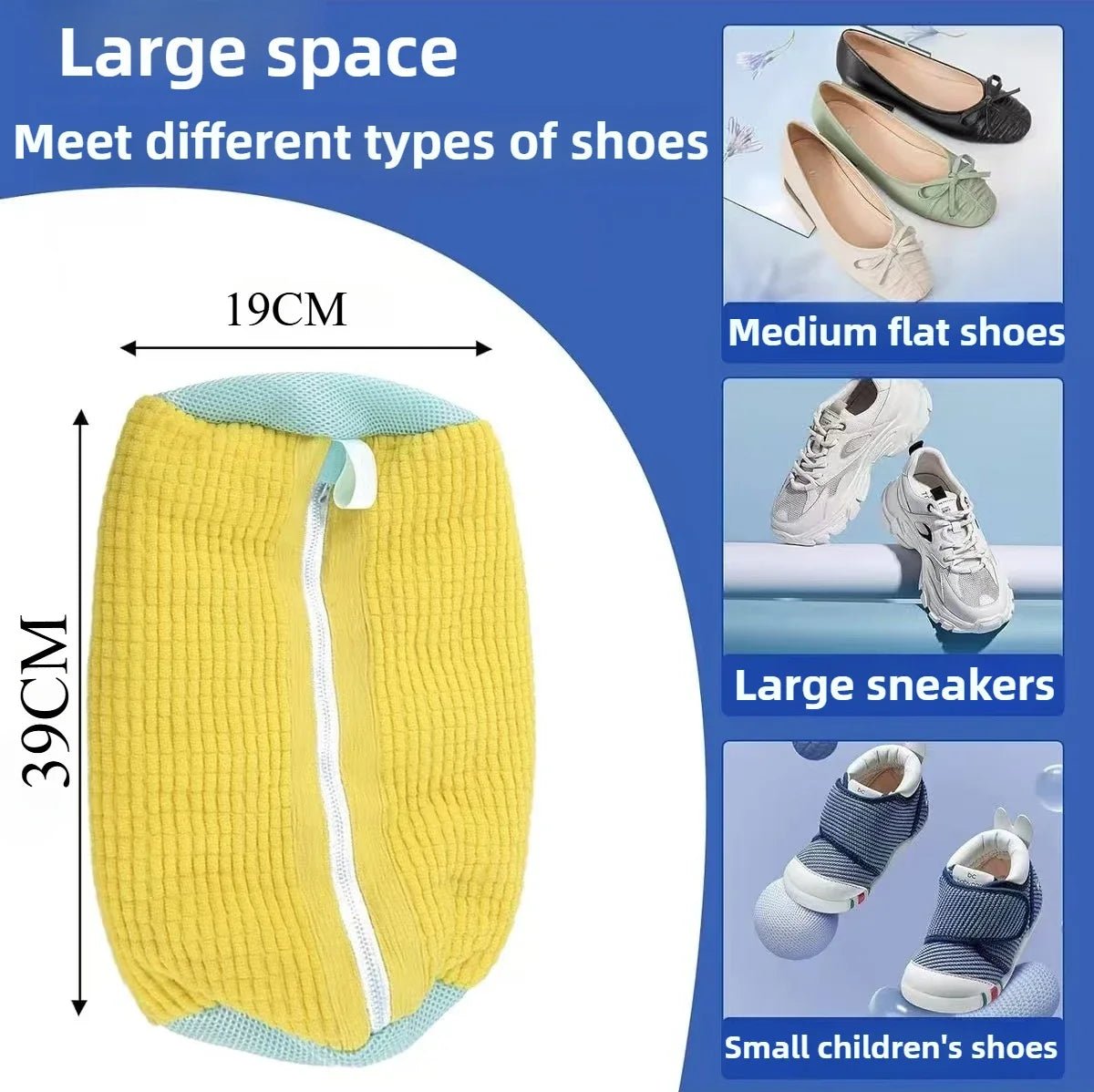 1/2PCS Washing Shoes Bag Cotton Laundry Fluffy Fibers Easily Remove Dirt Washing Bags Anti - Deformation Shoes Clothes Organizer - Eleconic