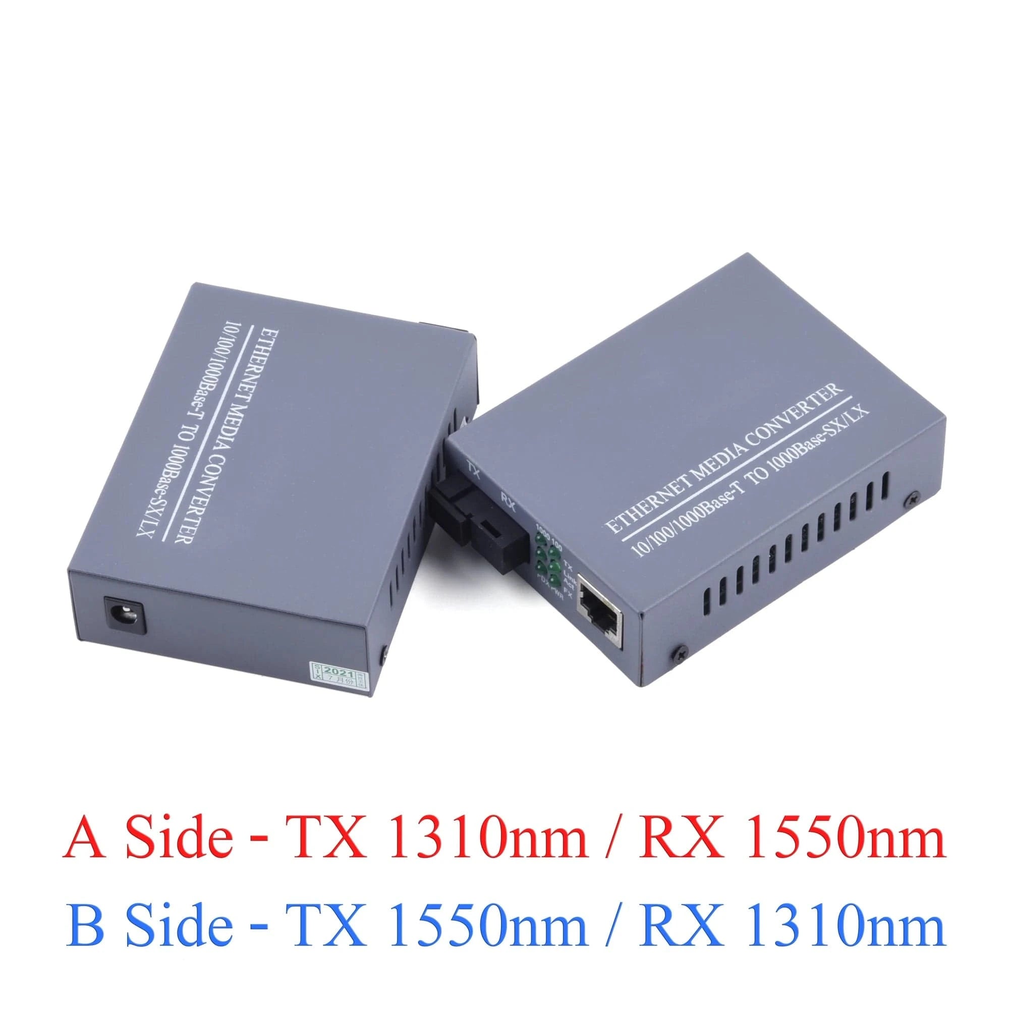 Gigabit Fiber Optical Media Converter 10/100/1000Mbps Single Mode 20Km UPC/APC SC - Port External Power Supply - Eleconic