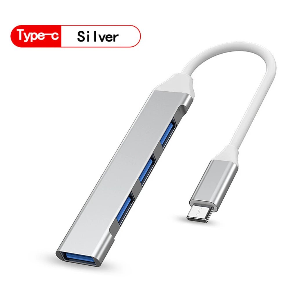 USB 3.0 Hub USB Hub 4 Port High Speed Type c Splitter 5Gbps For PC Computer Accessories Multiport HUB 4 USB 3.0 2.0 Ports - Eleconic