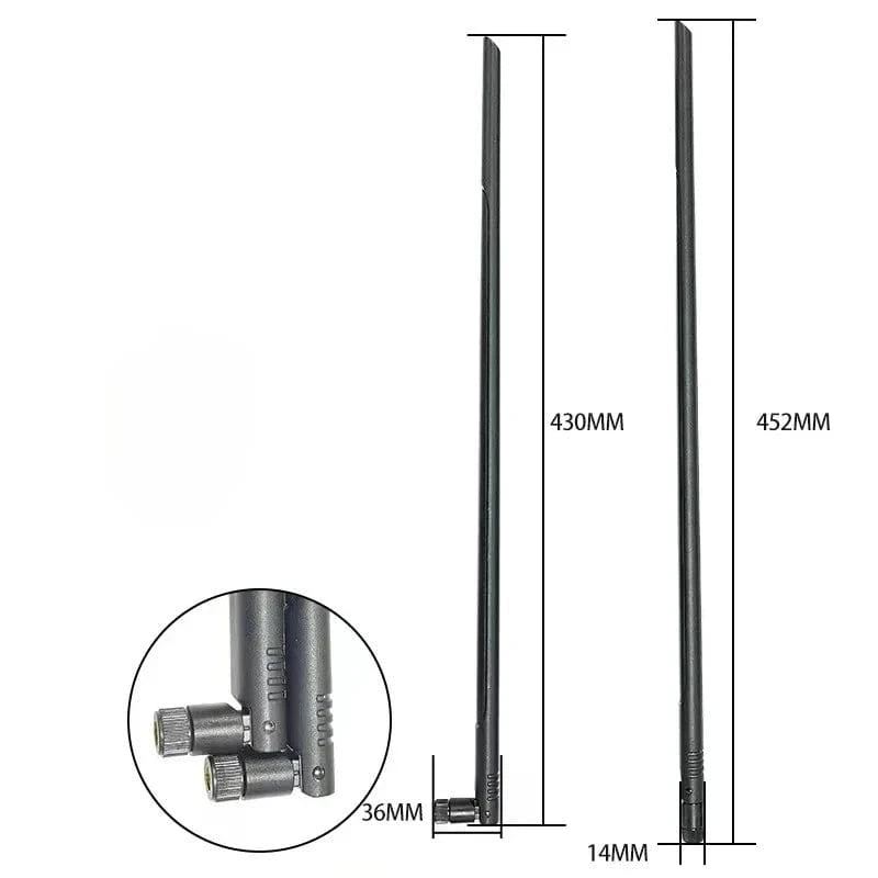 2.4G 5.8G WiFi Antenna 12dBi High Gain RP SMA Male Omni Foldable Aerial for Wireless Router Network Booster Netword Card - Eleconic