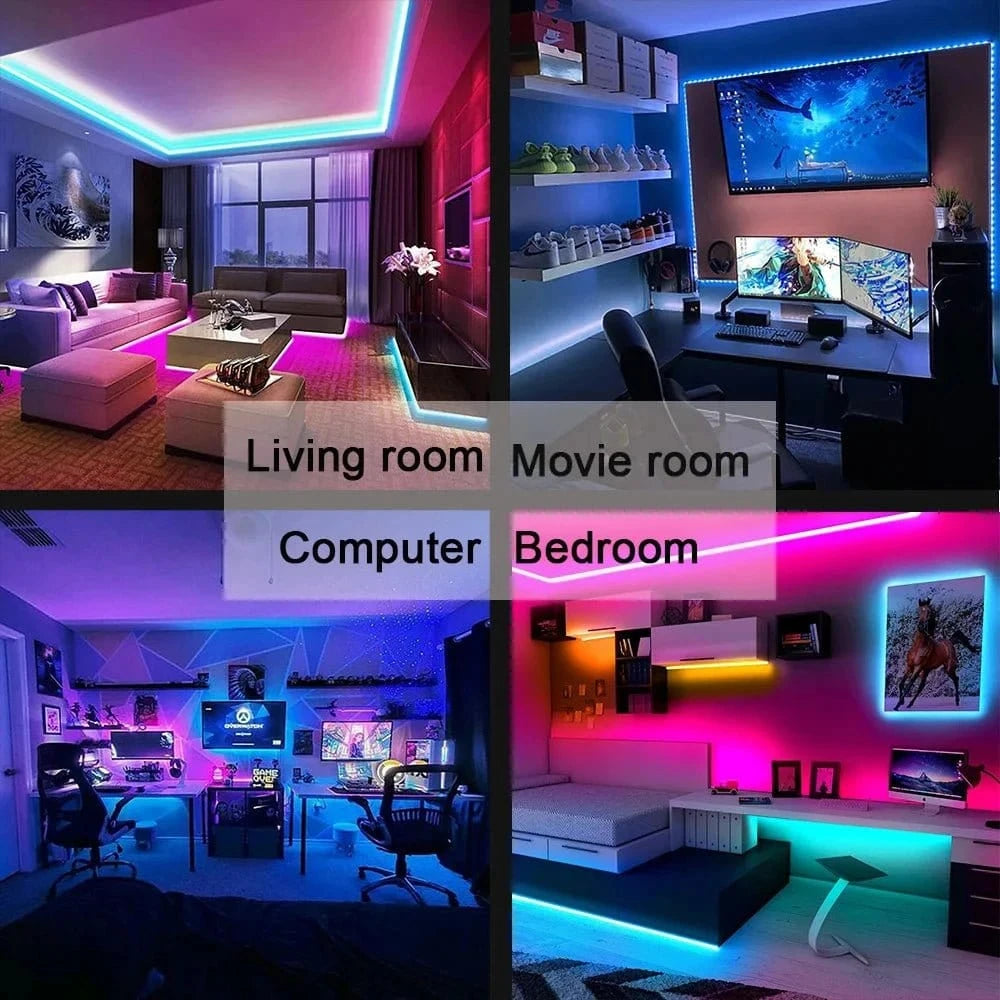 LED TV Backlights,5V USB LED Strip Lights with Bluetooth 24 Keys Remote,5050 RGB DIY Color Changing Lights for Bedroom Party - Eleconic