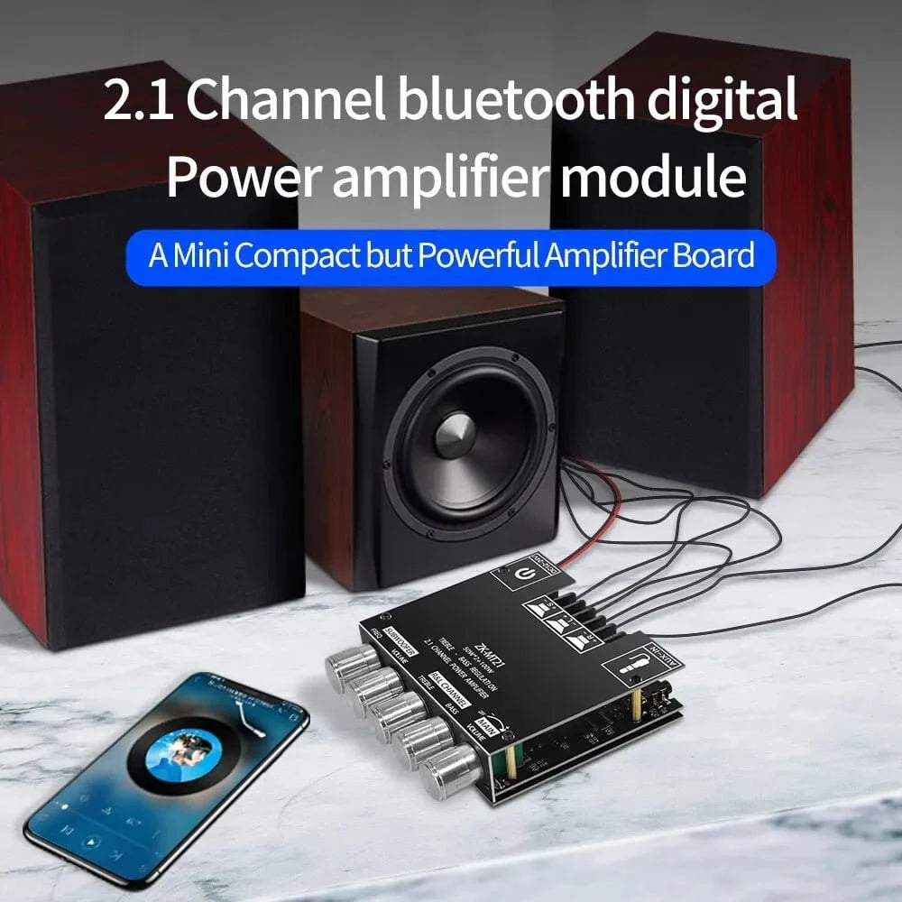 ZK - MT21 Channel Bluetooth 5.0 CS8673E 2.1 Subwoofer Amplifier Board 50W*2 +100W Power Audio Stereo Amplifier - Eleconic