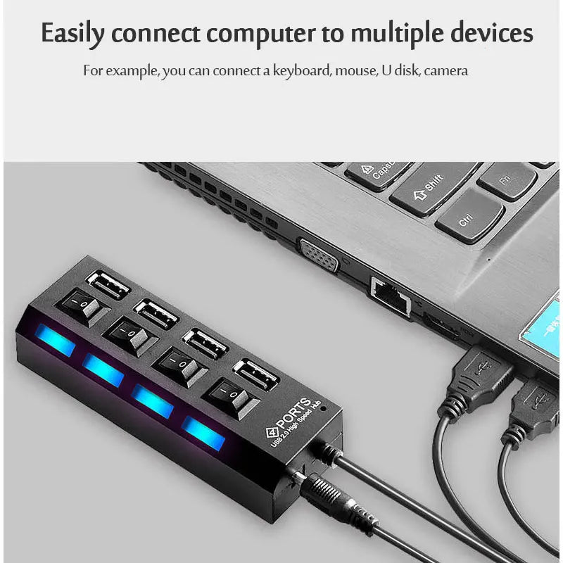 USB 3.0 Power Adapter 4/7 Port Multi USB Splitter Hub USB Hub 2.0 USB Multiple Expander Switch 30CM Cable Hub Docking Stations - Eleconic