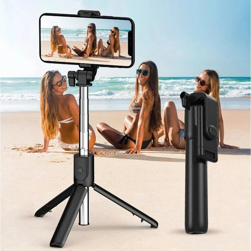 Handheld 360 Degree Flexible Sports Camera Mini Selfie Stick Tripod with Wireless Remote Mobile Phone Monopod Stand - Eleconic