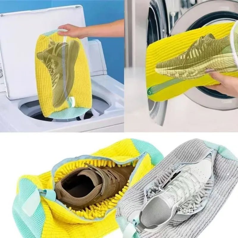 1/2PCS Washing Shoes Bag Cotton Laundry Fluffy Fibers Easily Remove Dirt Washing Bags Anti - Deformation Shoes Clothes Organizer - Eleconic