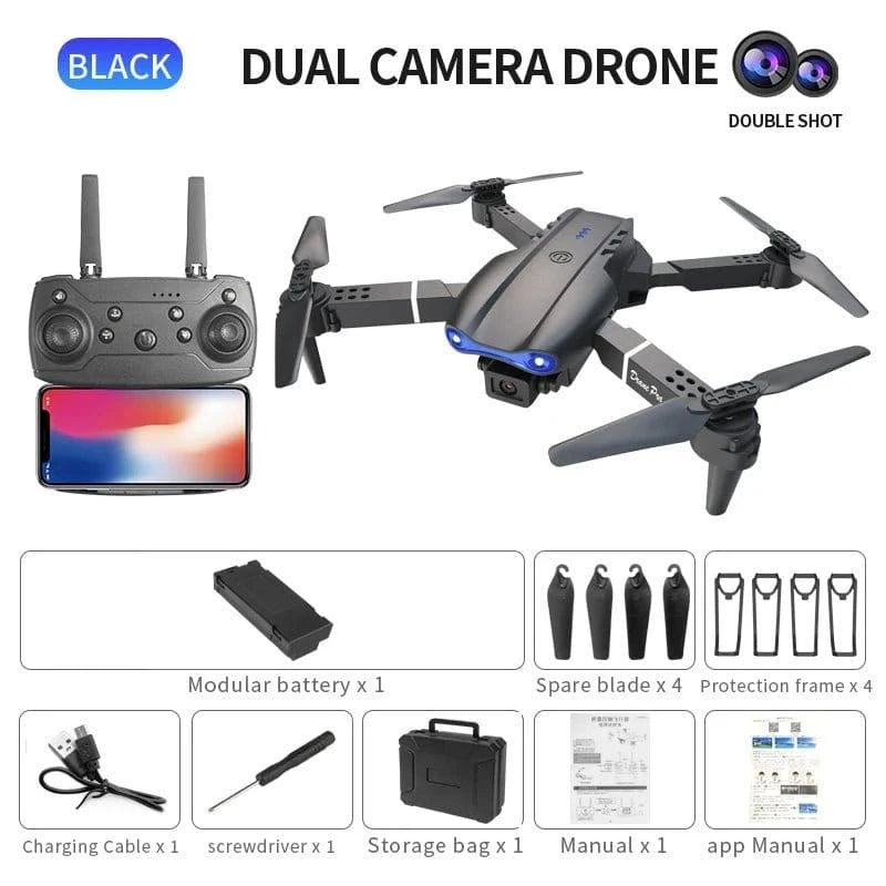 KBDFA E99Pro Drone 8K HD Dual Camera WiFi FPV Quadcopter Obstacle Avoidance Aerial Photography Professional Device - Eleconic