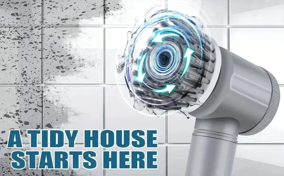 Cordless Electric Spin Scrubber with 6 Replaceable Brush Heads - Eleconic