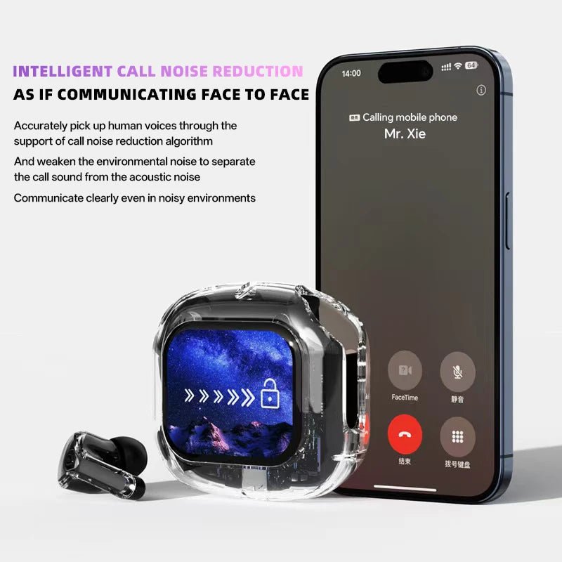 Translation Headphones with Multifunction Touch Screen Smart Wireless Bluetooth Earphone HiFi Audio Quality Business Earbud - Eleconic