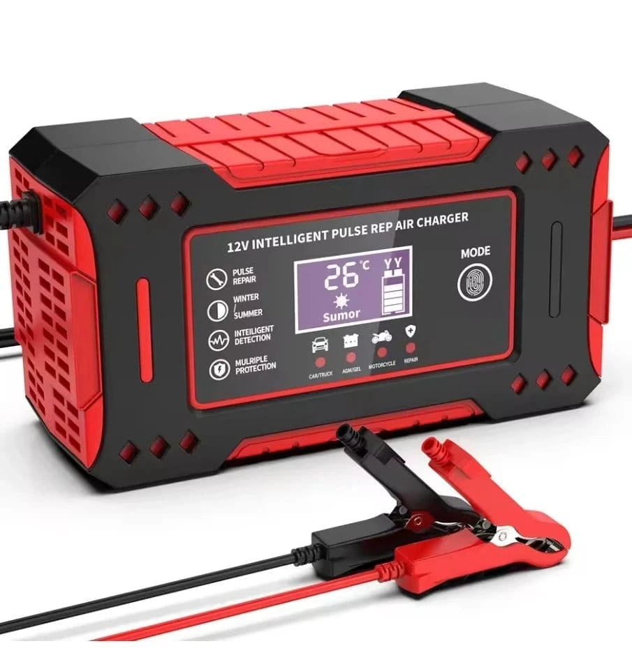 Battery Repair LCD Display 6A 12V Intelligent Car Battery Charger Car and Motorcycle Battery Charging Unit Lead - Acid - Eleconic