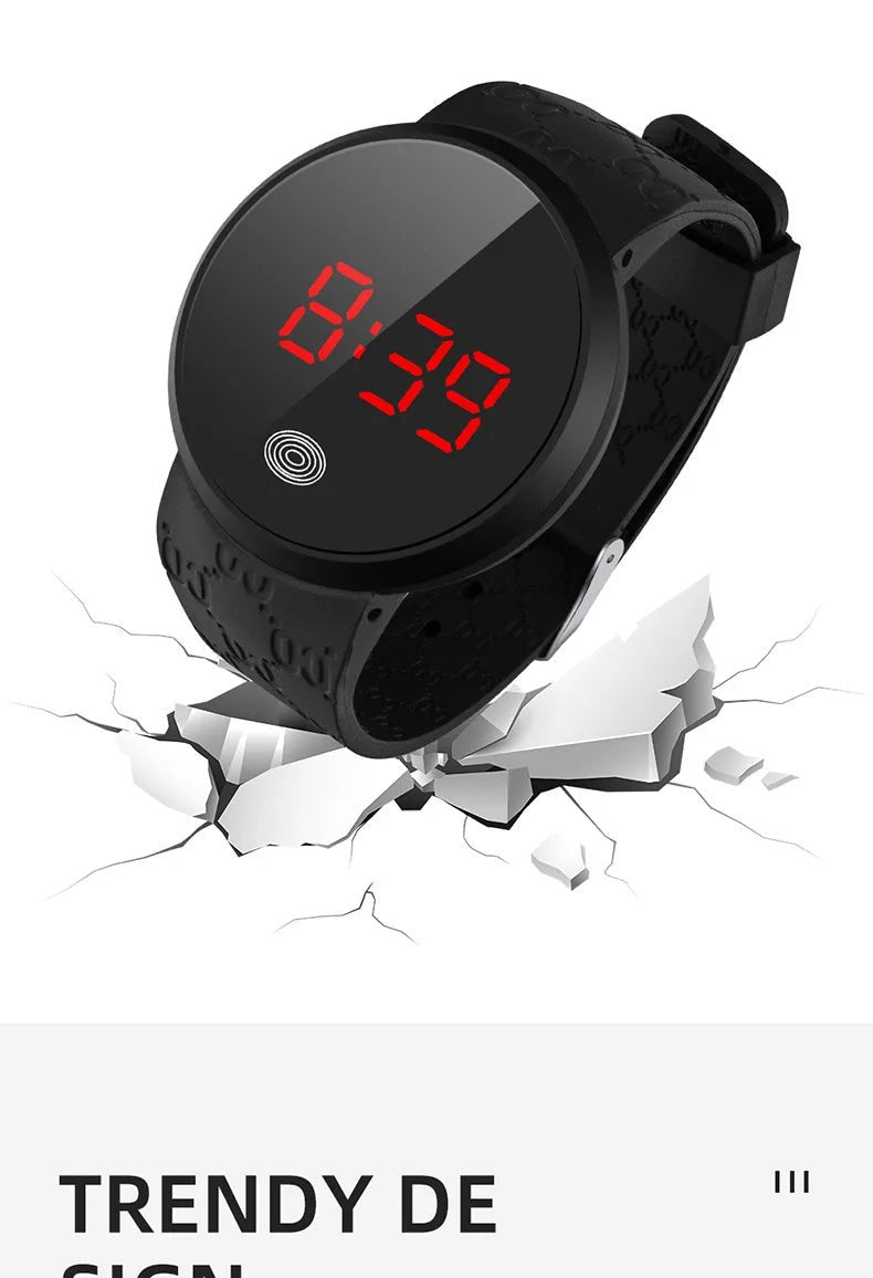 LED touch screen digital watch fashion student trend men and women couple sports LED electronic watch - Eleconic
