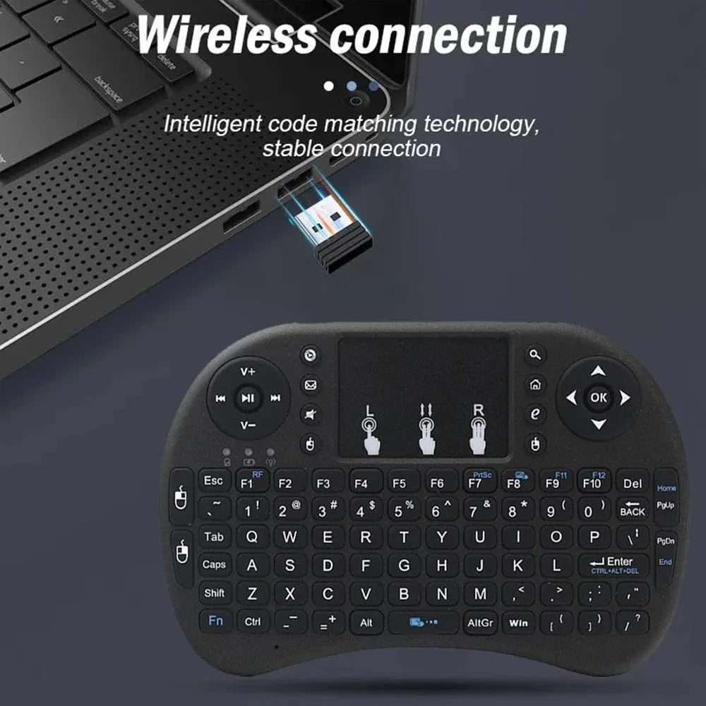 MRSVI I8 2.4G Mini Wireless Keyboard with Touchpad – Air Mouse Remote for Android TV Box, PC & Smart TV - Eleconic