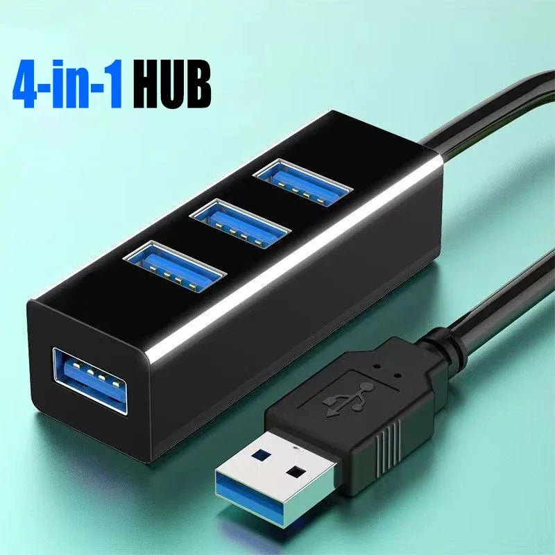 Hub USB 2.0 Multi Expander Hub USB Splitter Power Adapter High Speed 4 Port In One for PC Computer Accessories - Eleconic
