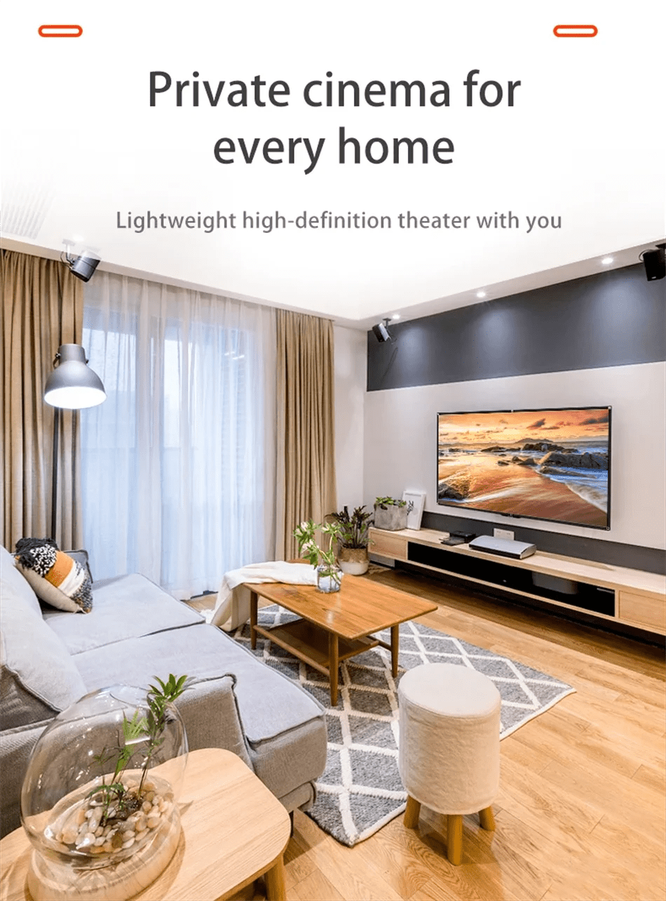 High Brightness Portable Projection Screen Anti - Light Projector Curtain Metal Reflective Cloth Fabric with Black Border& Eyelets - Eleconic