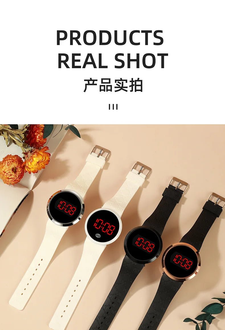 LED touch screen digital watch fashion student trend men and women couple sports LED electronic watch - Eleconic