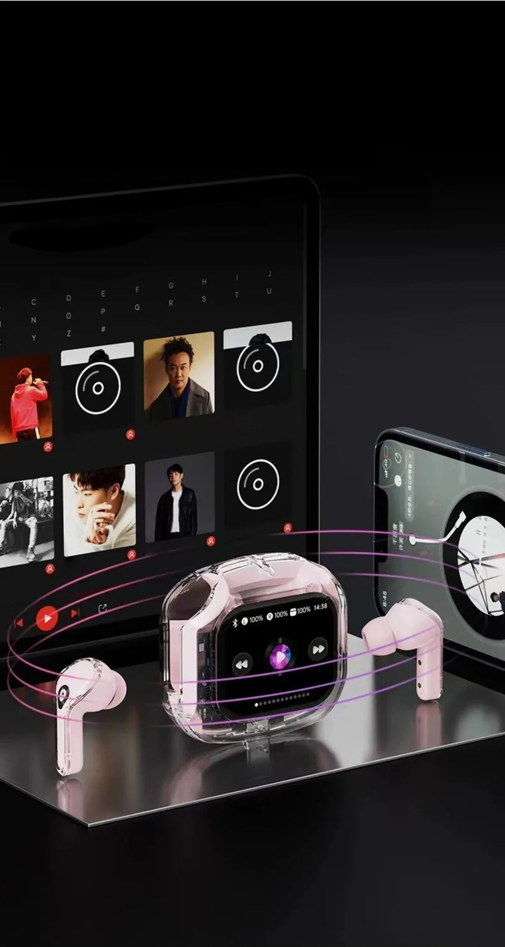 Translation Headphones with Multifunction Touch Screen Smart Wireless Bluetooth Earphone HiFi Audio Quality Business Earbud - Eleconic