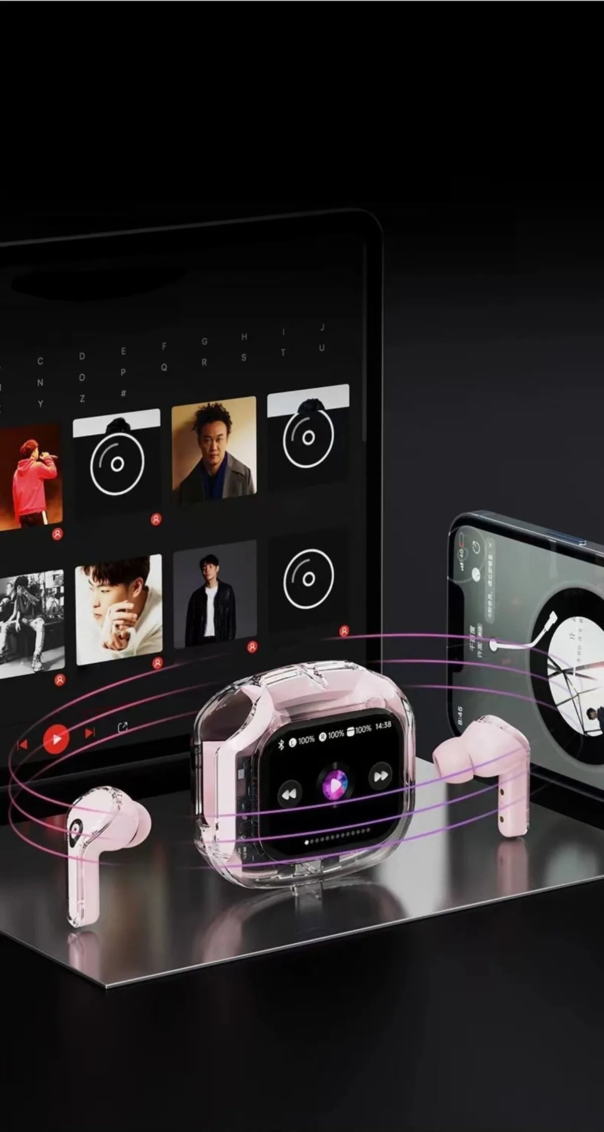 Translation Headphones with Multifunction Touch Screen Smart Wireless Bluetooth Earphone HiFi Audio Quality Business Earbud - Eleconic