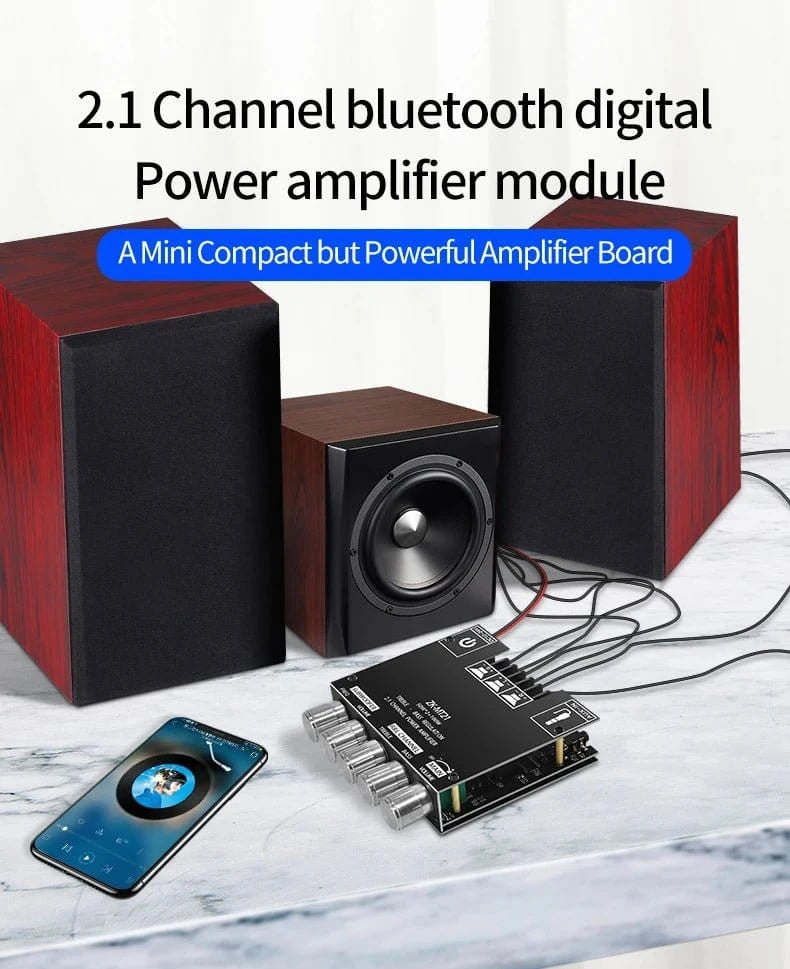 ZK - MT21 Channel Bluetooth 5.0 CS8673E 2.1 Subwoofer Amplifier Board 50W*2 +100W Power Audio Stereo Amplifier - Eleconic