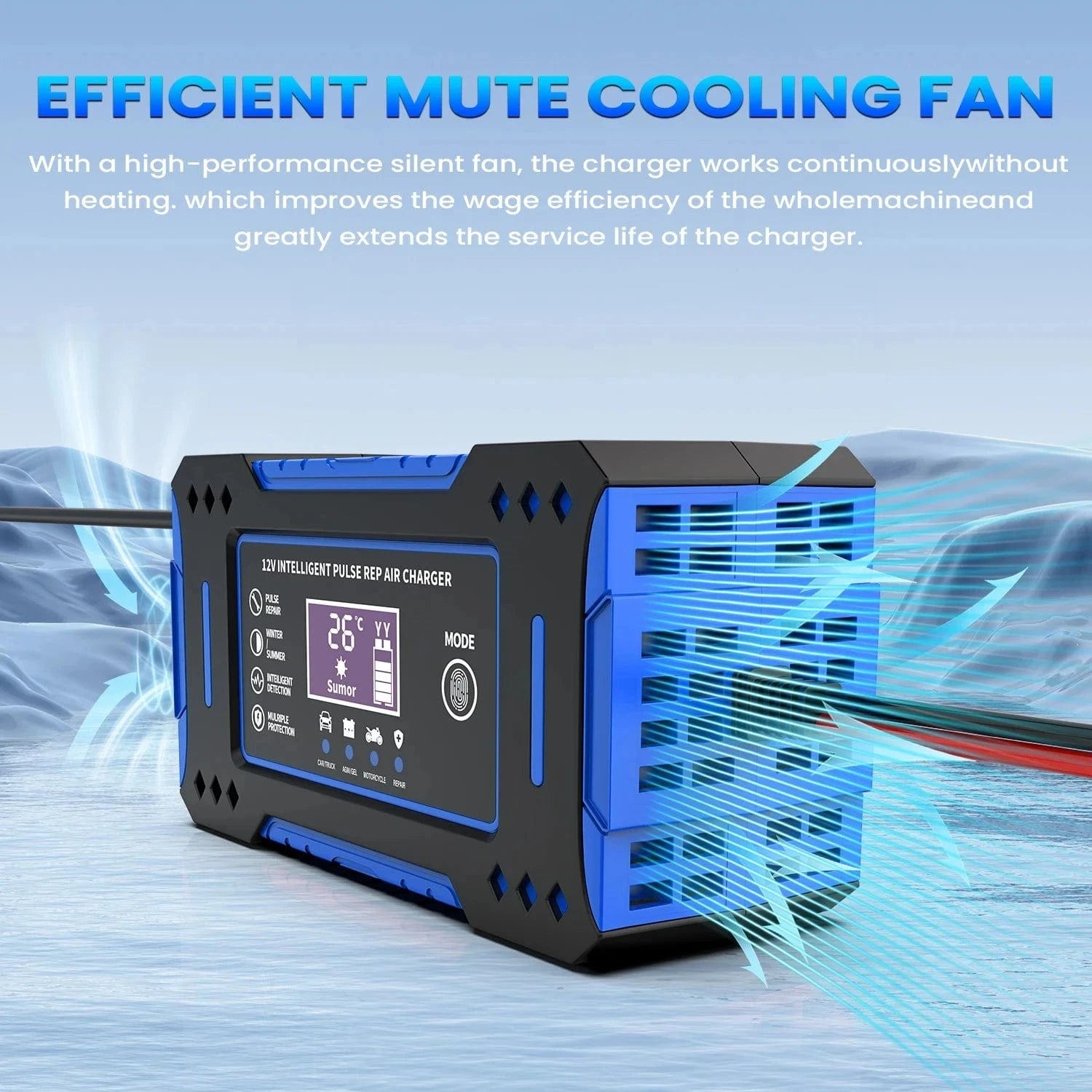 Battery Repair LCD Display 6A 12V Intelligent Car Battery Charger Car and Motorcycle Battery Charging Unit Lead - Acid - Eleconic