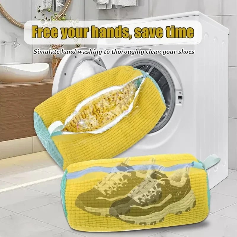 1/2PCS Washing Shoes Bag Cotton Laundry Fluffy Fibers Easily Remove Dirt Washing Bags Anti - Deformation Shoes Clothes Organizer - Eleconic