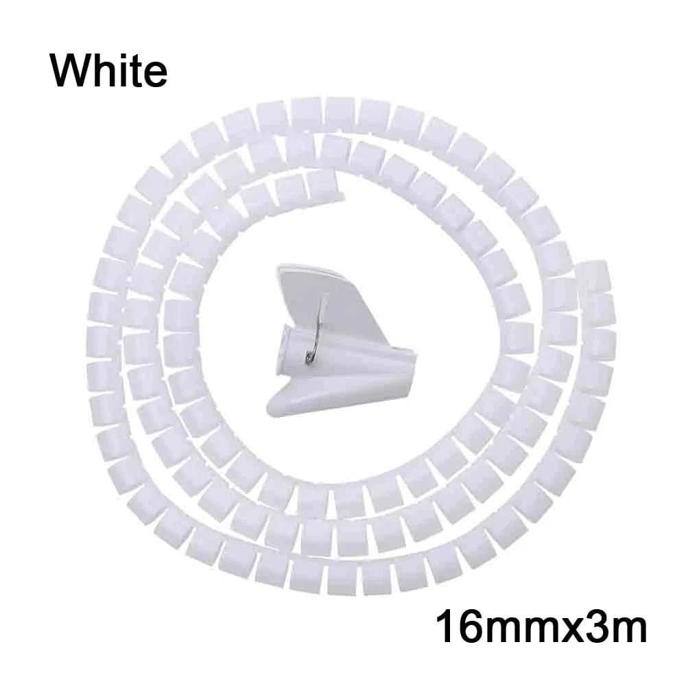 2M Flexible Spiral Cable Organizer – Cord Management Winder & Protector for Desk and Office Accessories - Eleconic