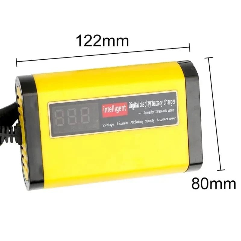 Full Automatic Smart Car Battery Charger with LCD Display – 2A Fast 3 - Stage Charger for Lead - Acid, AGM & GEL Batteries - Eleconic