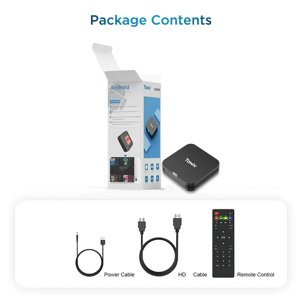 Global Android 10.0 TV Box Tanix TX1 CPU Allwinner H313 Support 4K 2.4G Wifi RAM 2GB ROM 16GB 8GB Multi Language Smart TV BOX - Eleconic