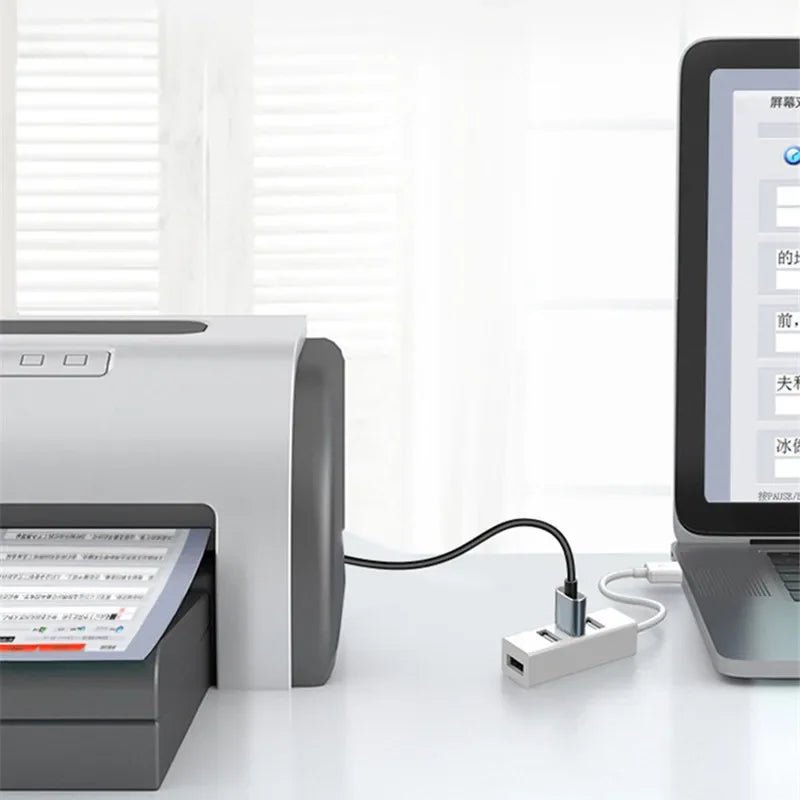 Hub USB 2.0 Multi Expander Hub USB Splitter Power Adapter High Speed 4 Port In One for PC Computer Accessories - Eleconic