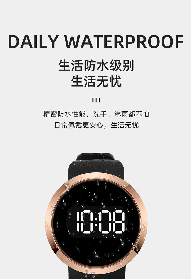 LED touch screen digital watch fashion student trend men and women couple sports LED electronic watch - Eleconic