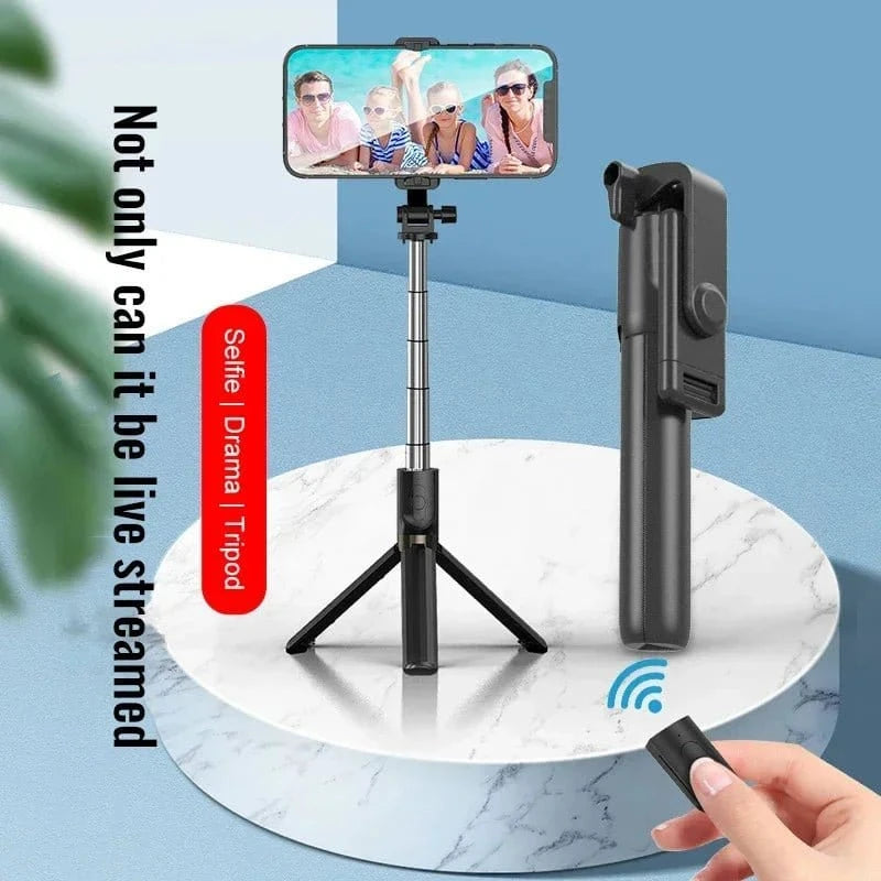 Handheld 360 Degree Flexible Sports Camera Mini Selfie Stick Tripod with Wireless Remote Mobile Phone Monopod Stand - Eleconic