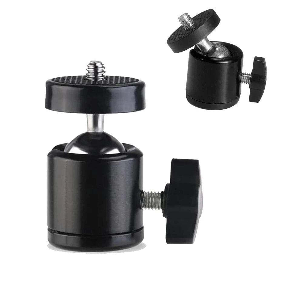 Hot Shoe 1/4 Screw Hole Tripod Mount Camera Head Adapter Ball Head with Lock LED Light Flash Bracket Holder For DSLR DV Cameras - Eleconic