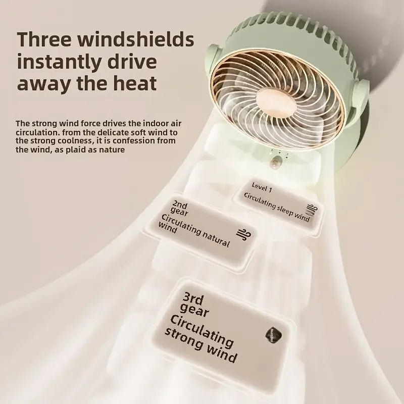 USB Plug in small Desktop Fan 6 inch Table fan 3 Speed 140° Manual Tilt and 120° Auto Oscillation For Home Office Bedroom - Eleconic