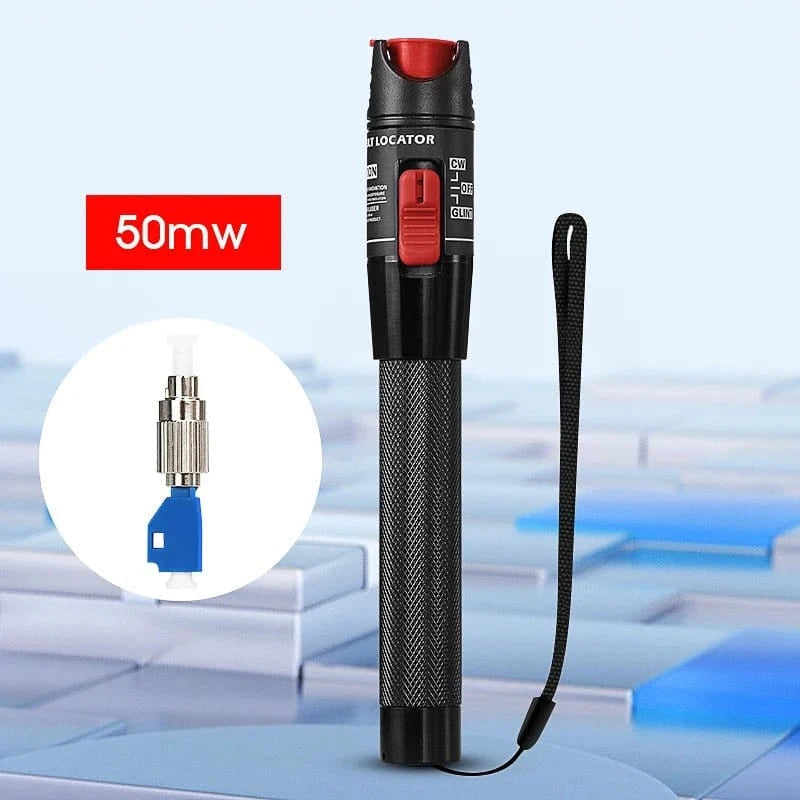 50mW Visual Fault Locator Fiber Optic Tester SC/FC/ST 2.5mm Interface Optical Fiber Pen Style Red Light VFL FTTH Tester Tool - Eleconic