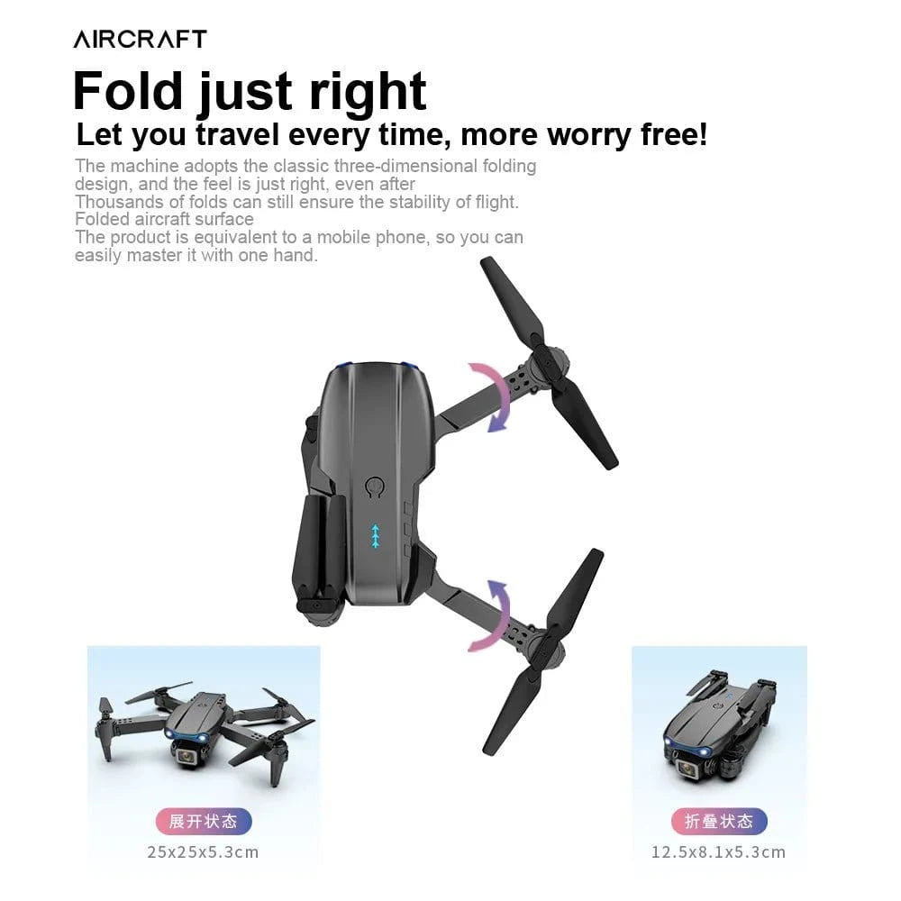 KBDFA E99Pro Drone 8K HD Dual Camera WiFi FPV Quadcopter Obstacle Avoidance Aerial Photography Professional Device - Eleconic