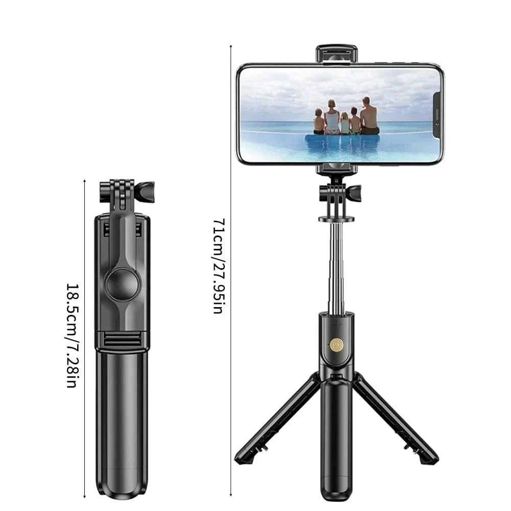 Handheld 360 Degree Flexible Sports Camera Mini Selfie Stick Tripod with Wireless Remote Mobile Phone Monopod Stand - Eleconic