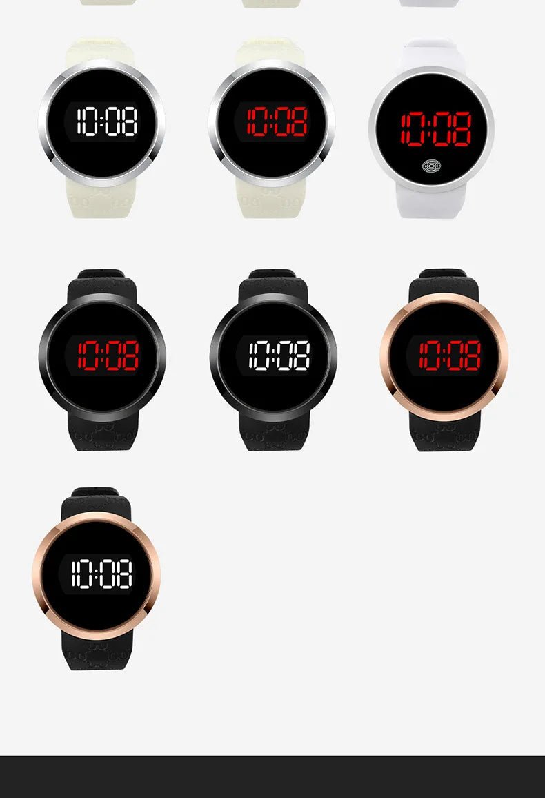LED touch screen digital watch fashion student trend men and women couple sports LED electronic watch - Eleconic