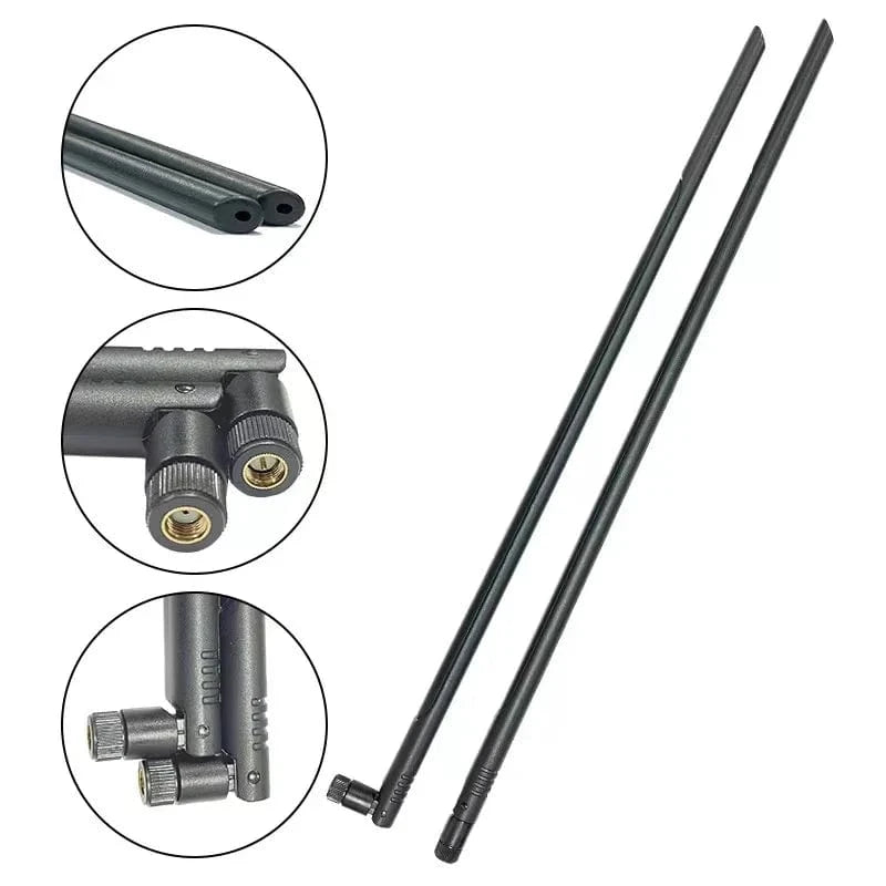 2.4G 5.8G WiFi Antenna 12dBi High Gain RP SMA Male Omni Foldable Aerial for Wireless Router Network Booster Netword Card - Eleconic