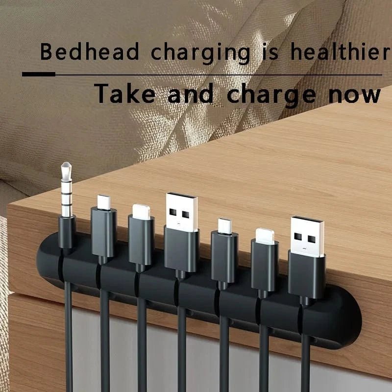 Adhesive Cable Holder Clips – Cord Management Organizer for USB, Power, and Mouse Cables on Desk or Nightstand - Eleconic