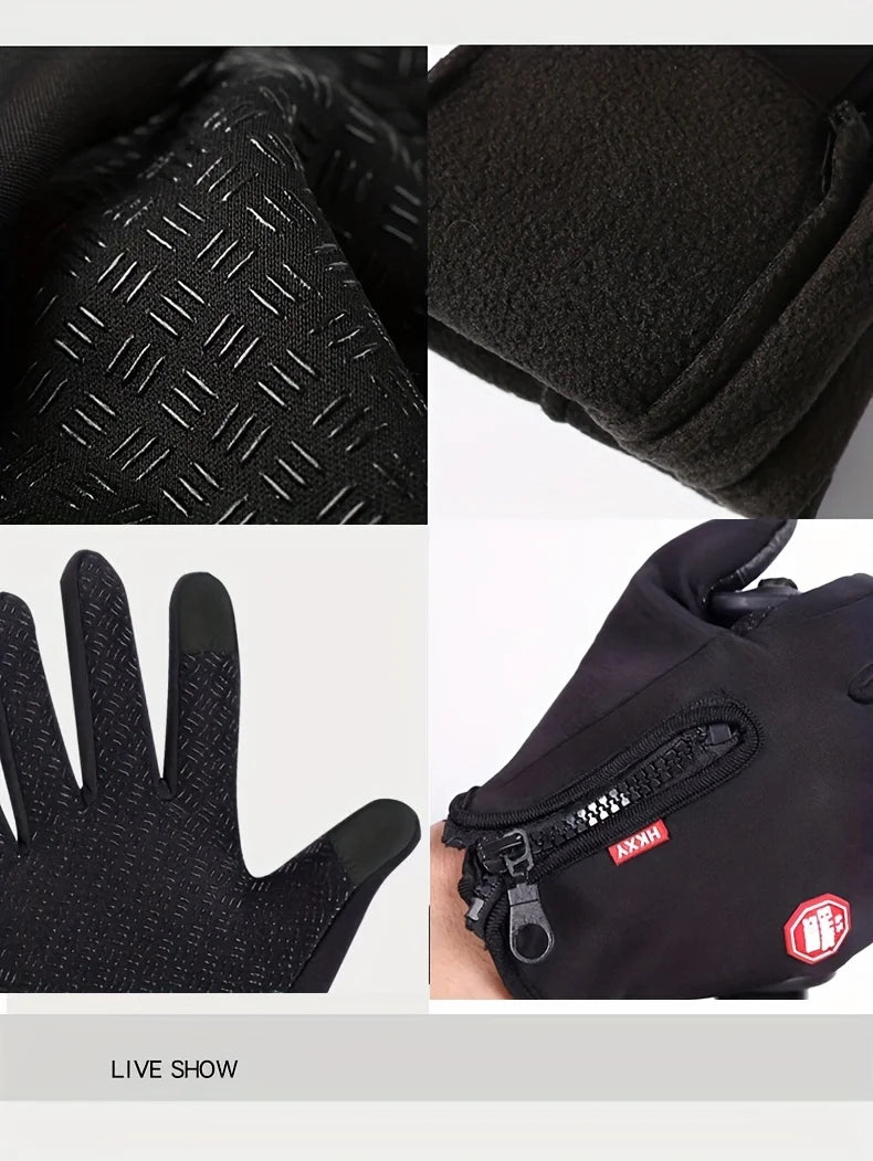 Winter Gloves For Men Women Touchscreen Warm Outdoor Cycling Driving Motorcycle Cold Gloves Windproof Non Slip Gloves - Eleconic