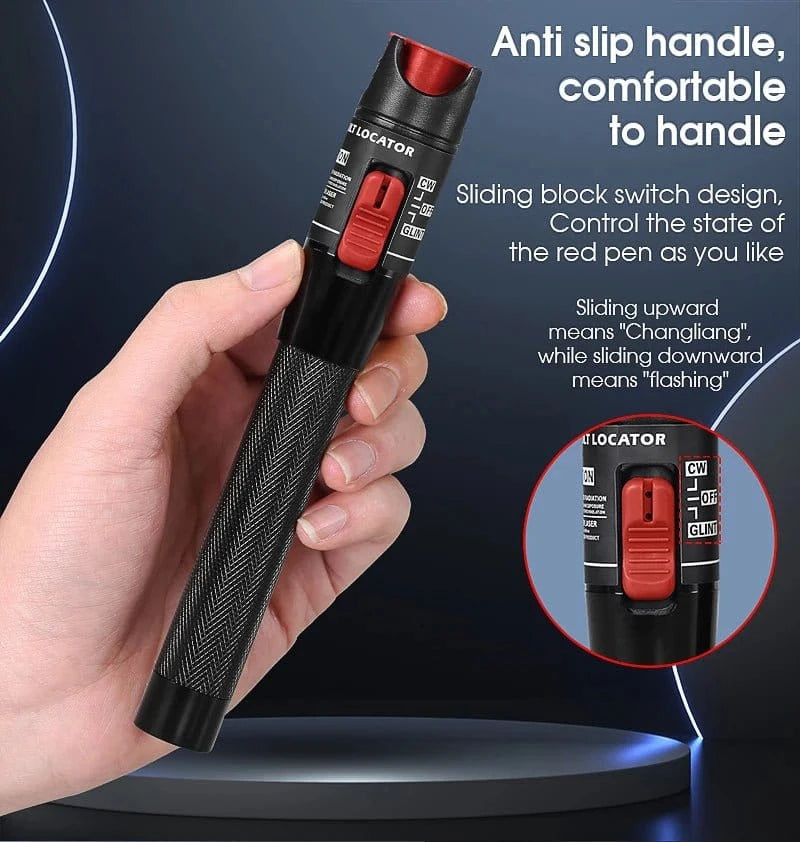 50mW Visual Fault Locator Fiber Optic Tester SC/FC/ST 2.5mm Interface Optical Fiber Pen Style Red Light VFL FTTH Tester Tool - Eleconic