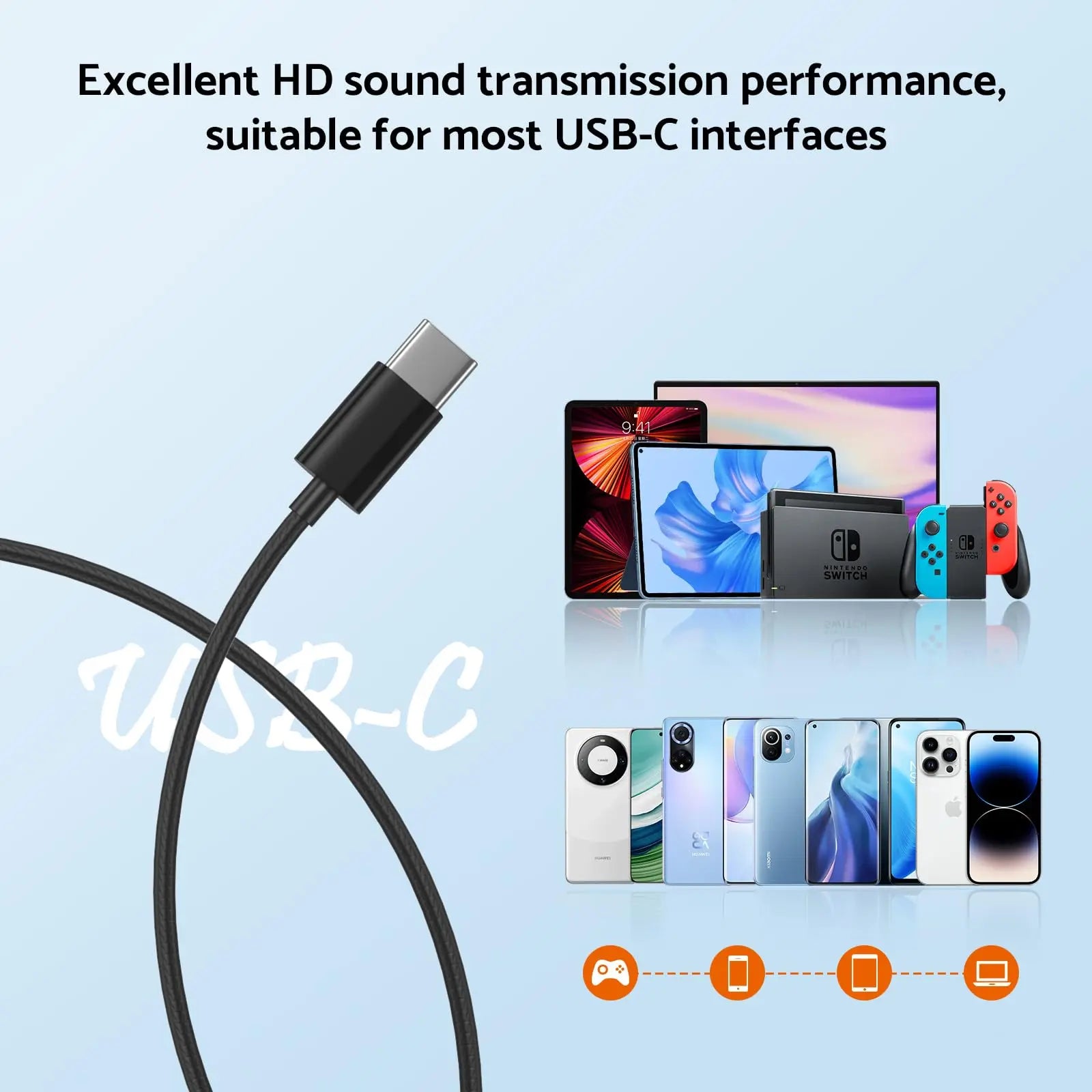For Samsung Headphones HiFi Surround Sound In - ear USB Type C 3.5mm With wire control Wired Earplugs For Galaxy S24 S23 S22 Ultra - Eleconic