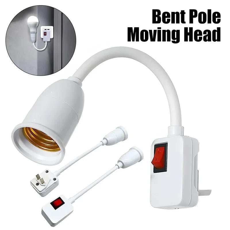 Flexible tube lamp holder E27 screw socket, rotatable European style plug with switch, bulb holder for wall mounted lamps - Eleconic